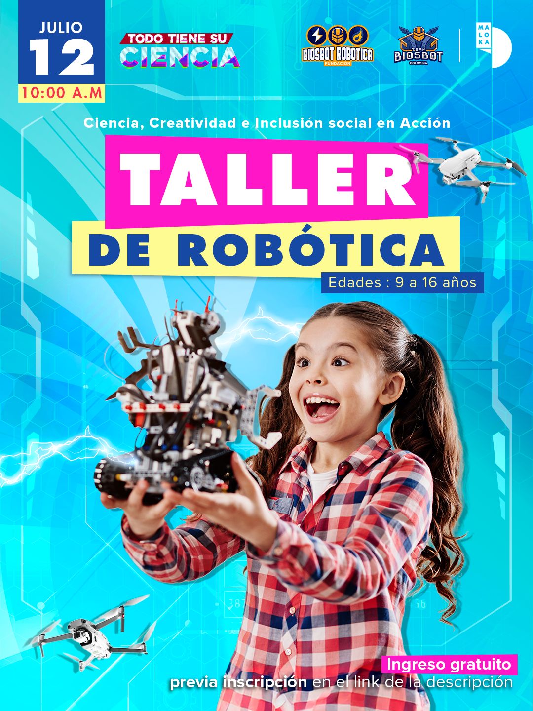 Prográmate con la Agenda Cultural y Científica de julio en Maloka 1 Post TTSC Taller Robotica